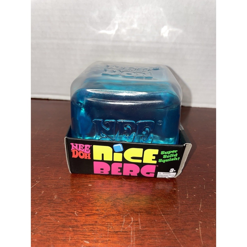 NeeDoh Nice Berg Blue XL Giant Nee Doh Niceberg Solid Squish Cube - Authentic